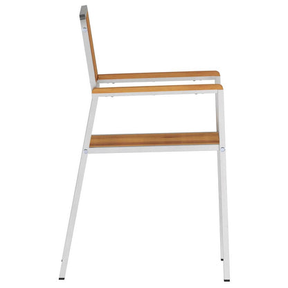 Sedia da Giardino 8 pcs Marrone Legno di Acacia Massello