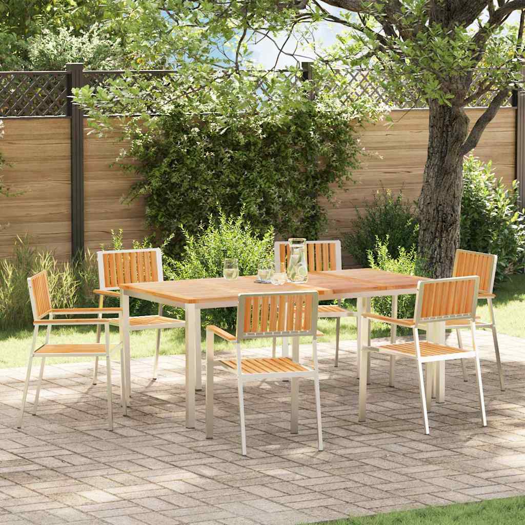 Sedia da Giardino 6 pcs Marrone Legno di teak solido