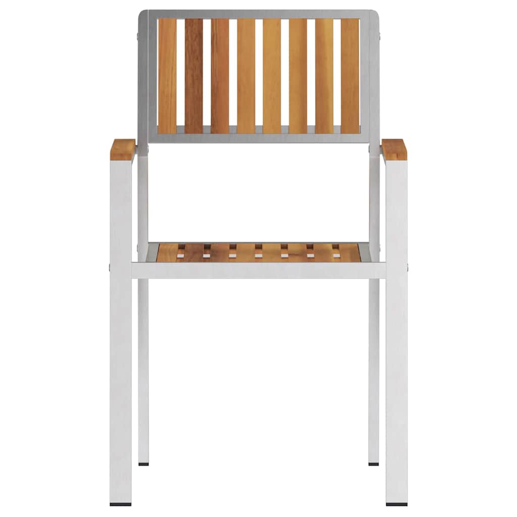 Sedia da Giardino 8 pcs Marrone Legno di teak solido