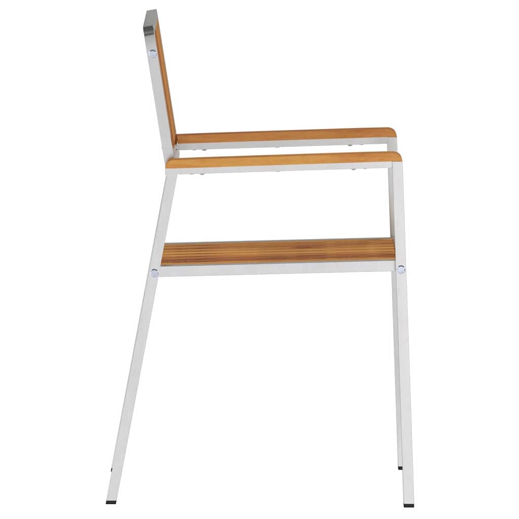 Sedia da Giardino 8 pcs Marrone Legno di teak solido