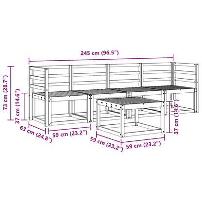 Set di divani da esterno 5 pz Naturale