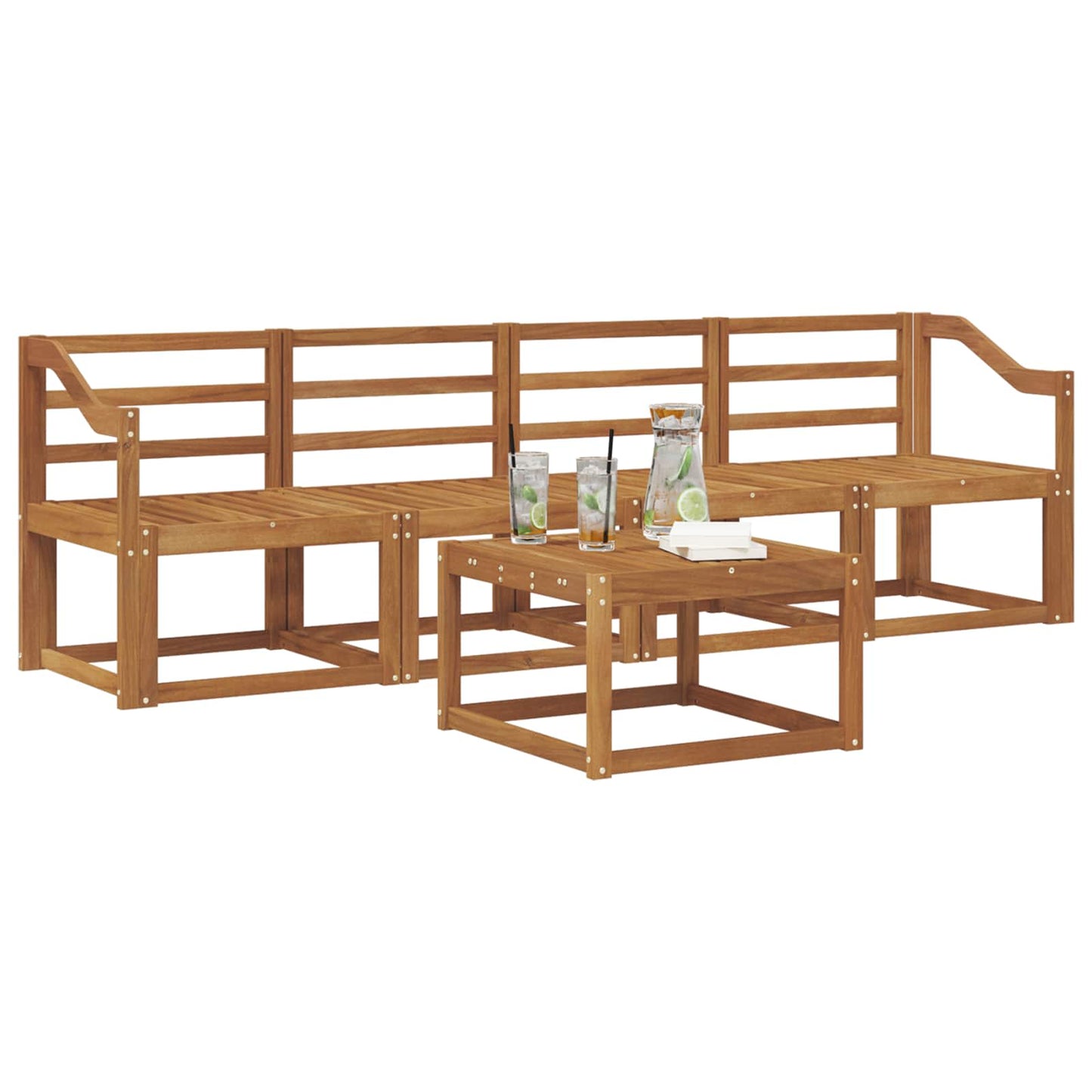 Set di divani da esterno 5 pz Naturale