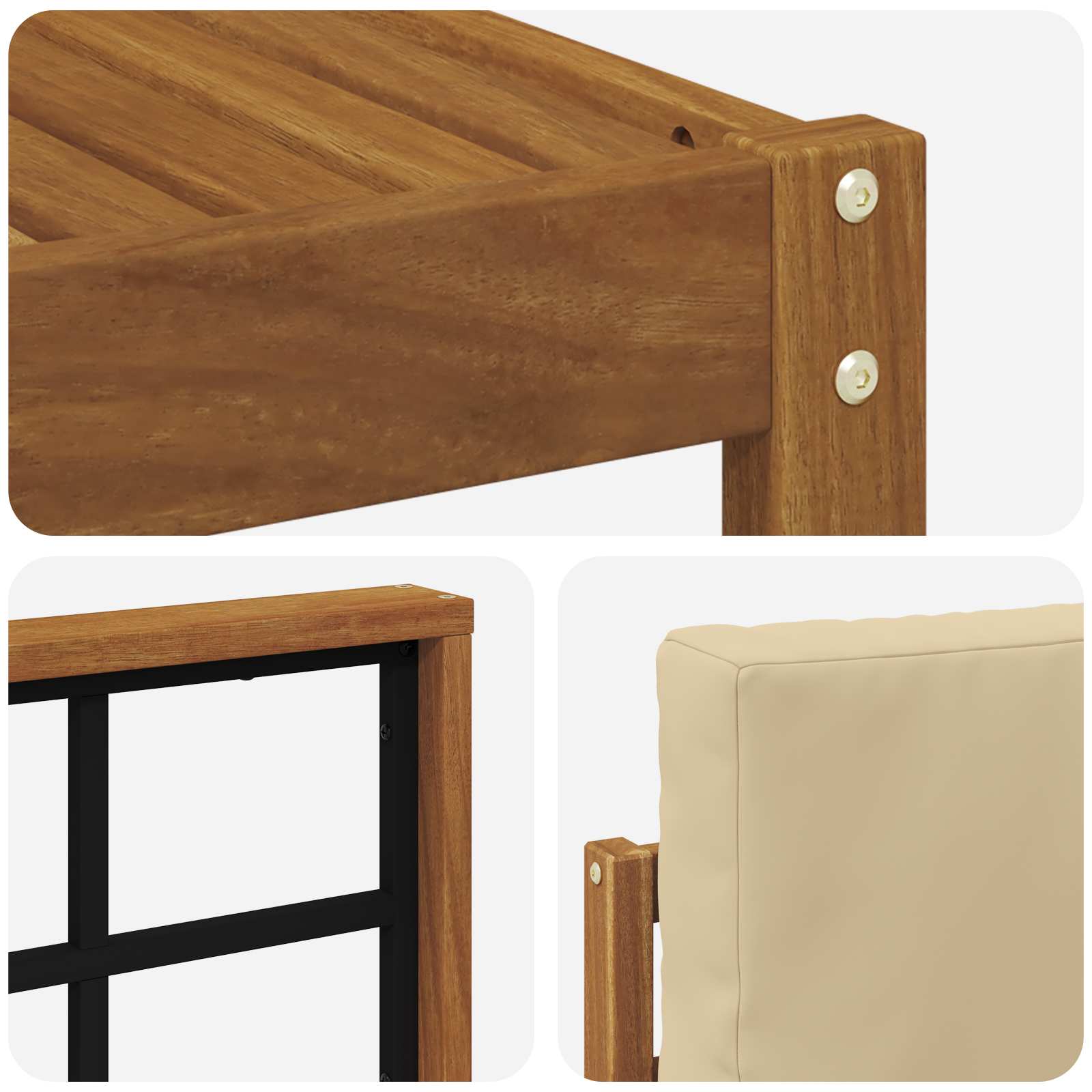 Set di divani da esterno con cuscino 6 pcs Naturale e Beige | homemem39