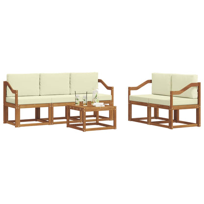 Set di divani da esterno con cuscino 6 pcs Naturale e Crema | homemem39