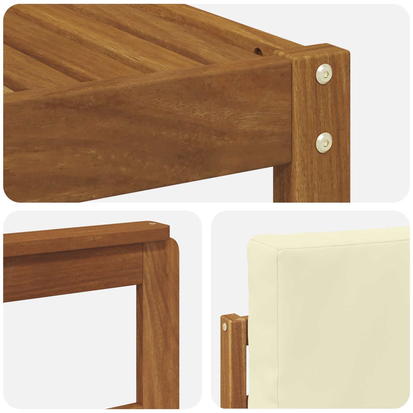 Set di divani da esterno con cuscino 7 pcs Naturale e Crema | homemem39