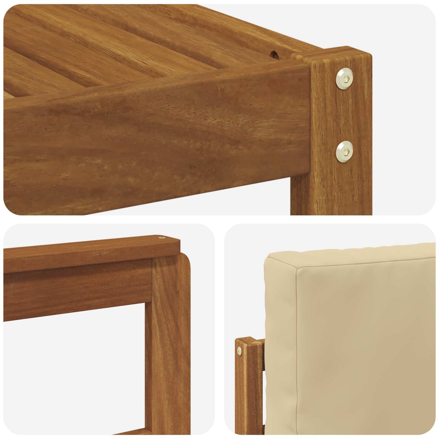 Set di divani da esterno con cuscino 7 pcs Naturale e Beige | homemem39
