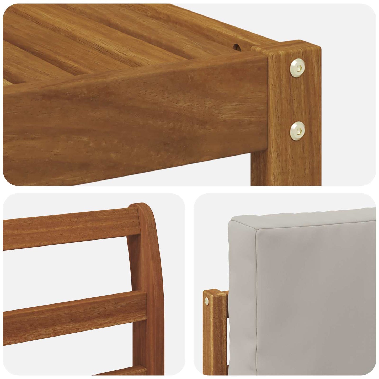 Set di divani da esterno 7 pcs Grigio Naturale e Chiaro | homemem39