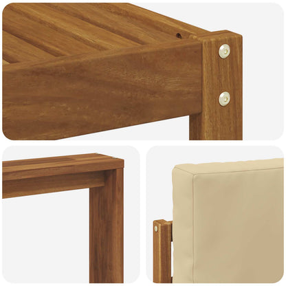 Set di divani da esterno con cuscino 7 pcs Naturale e Beige | homemem39