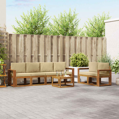Set di divani da esterno con cuscino 7 pcs Naturale e Beige