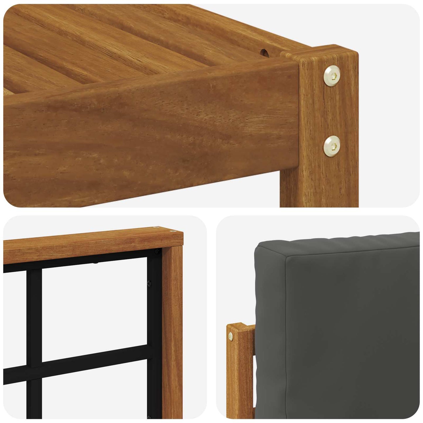 Set di divani da esterno con cuscino 7 pcs Naturale e Antracite | homemem39