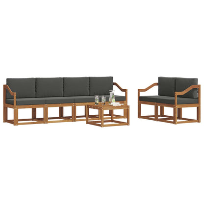 Set di divani da esterno con cuscino 7 pcs Naturale e Antracite