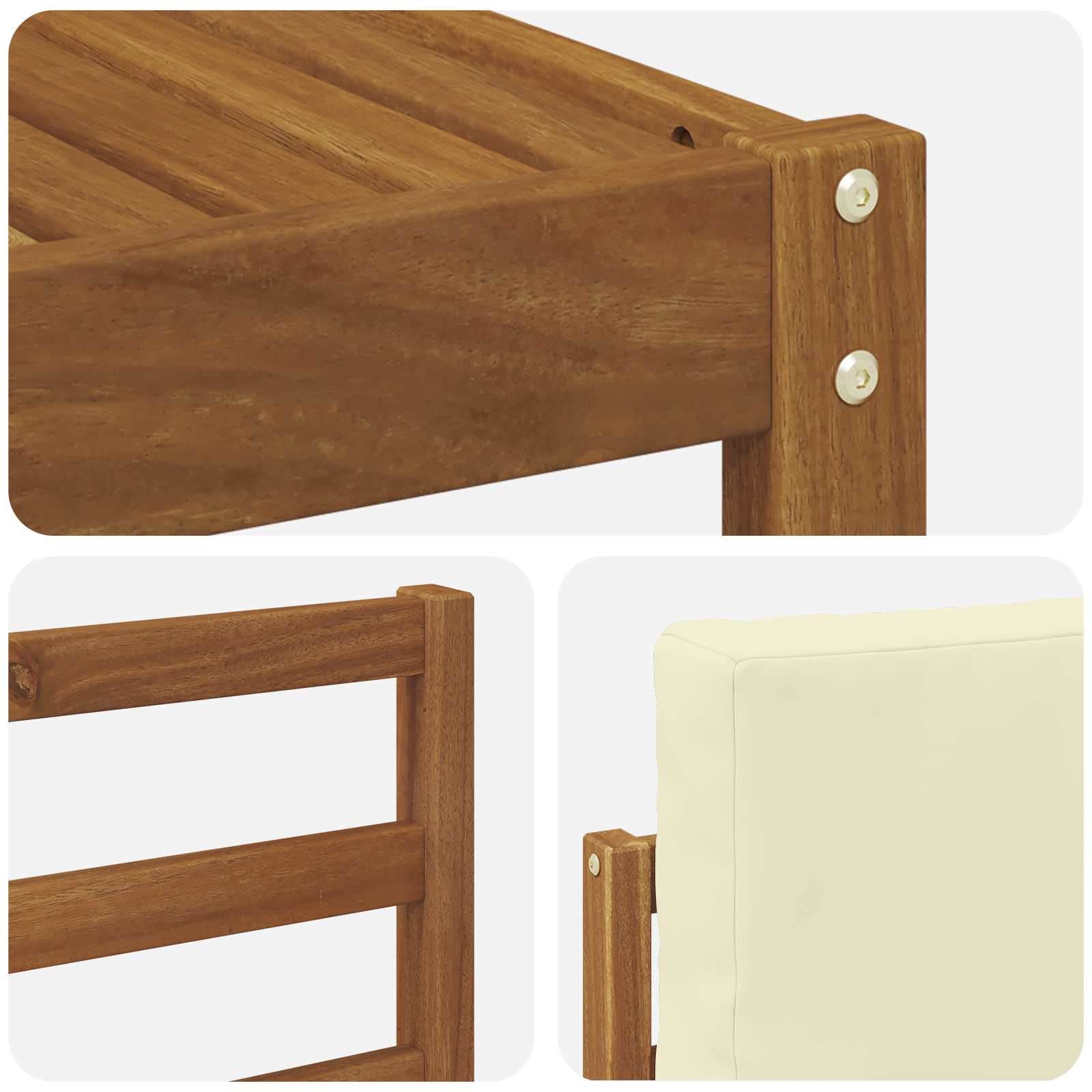 Set di divani da esterno con cuscino 7 pcs Naturale e Crema | homemem39