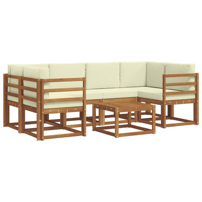 Set di divani da esterno con cuscino 7 pcs Naturale e Crema