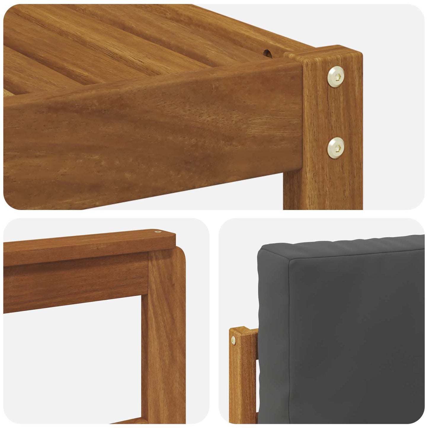 Set di divani da esterno con cuscino 7 pcs Naturale e Antracite | homemem39