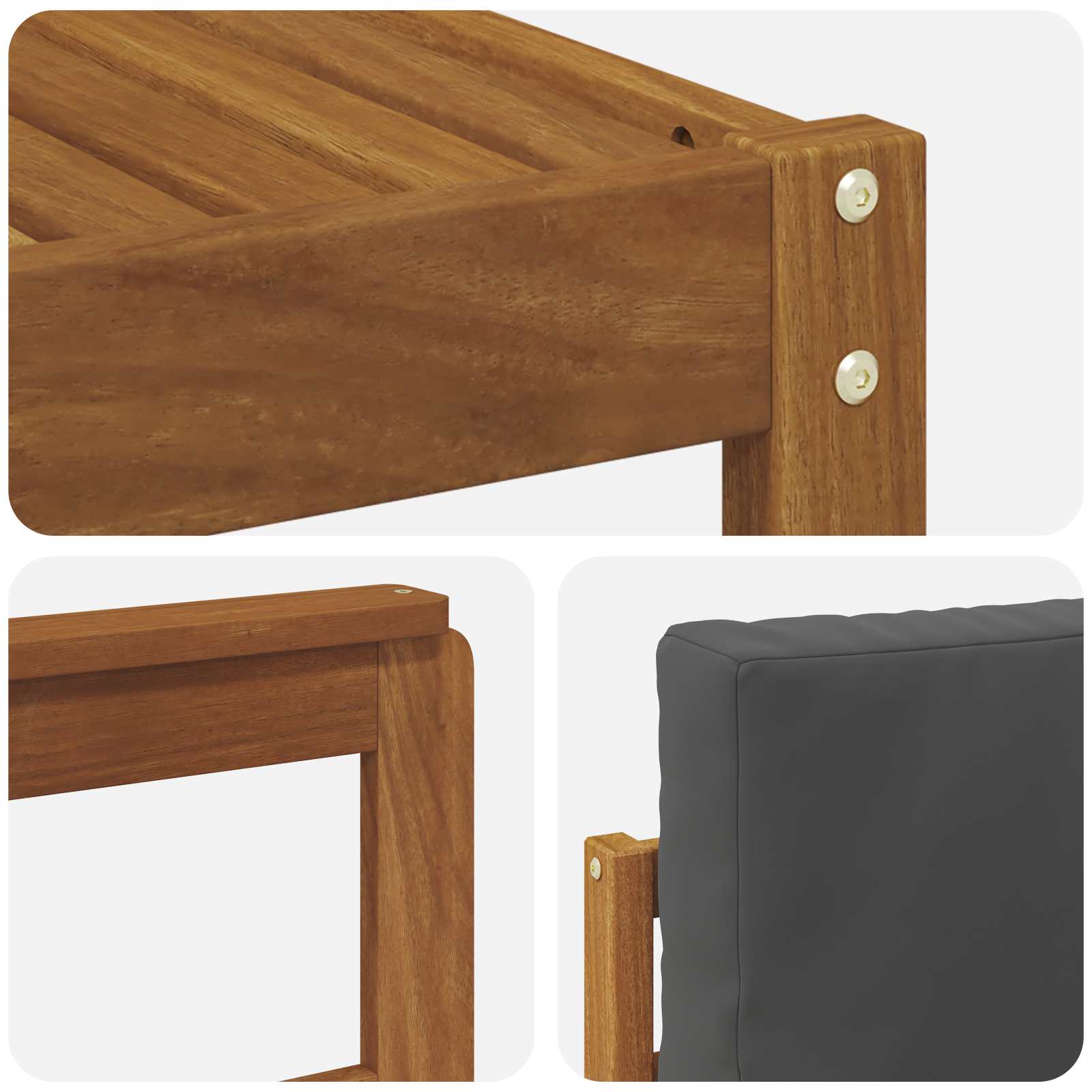 Set di divani da esterno con cuscino 7 pcs Naturale e Antracite | homemem39