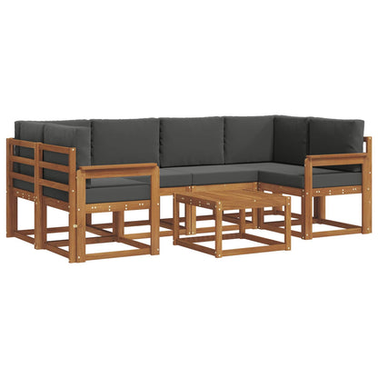 Set di divani da esterno con cuscino 7 pcs Naturale e Antracite | homemem39