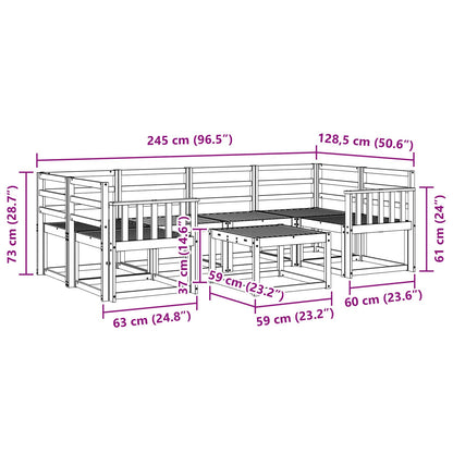Set di divani da esterno 7 pz Naturale Legno di Acacia Massello | homemem39