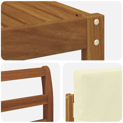 Set di divani da esterno con cuscino 7 pcs Naturale e Crema | homemem39