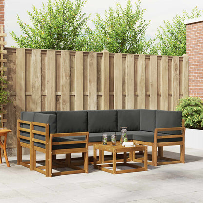 Set di divani da esterno con cuscino 7 pcs Naturale e Antracite