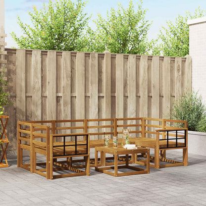 Set di divani da esterno 7 pz Naturale Legno di Acacia Massello