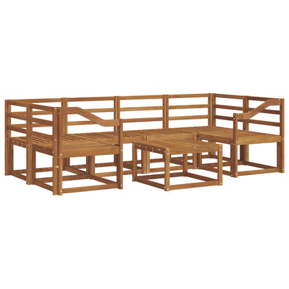 Set di divani da esterno 7 pz Naturale Legno di Acacia Massello