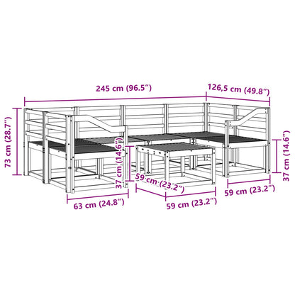 Set di divani da esterno 7 pz Naturale Legno di Acacia Massello | homemem39