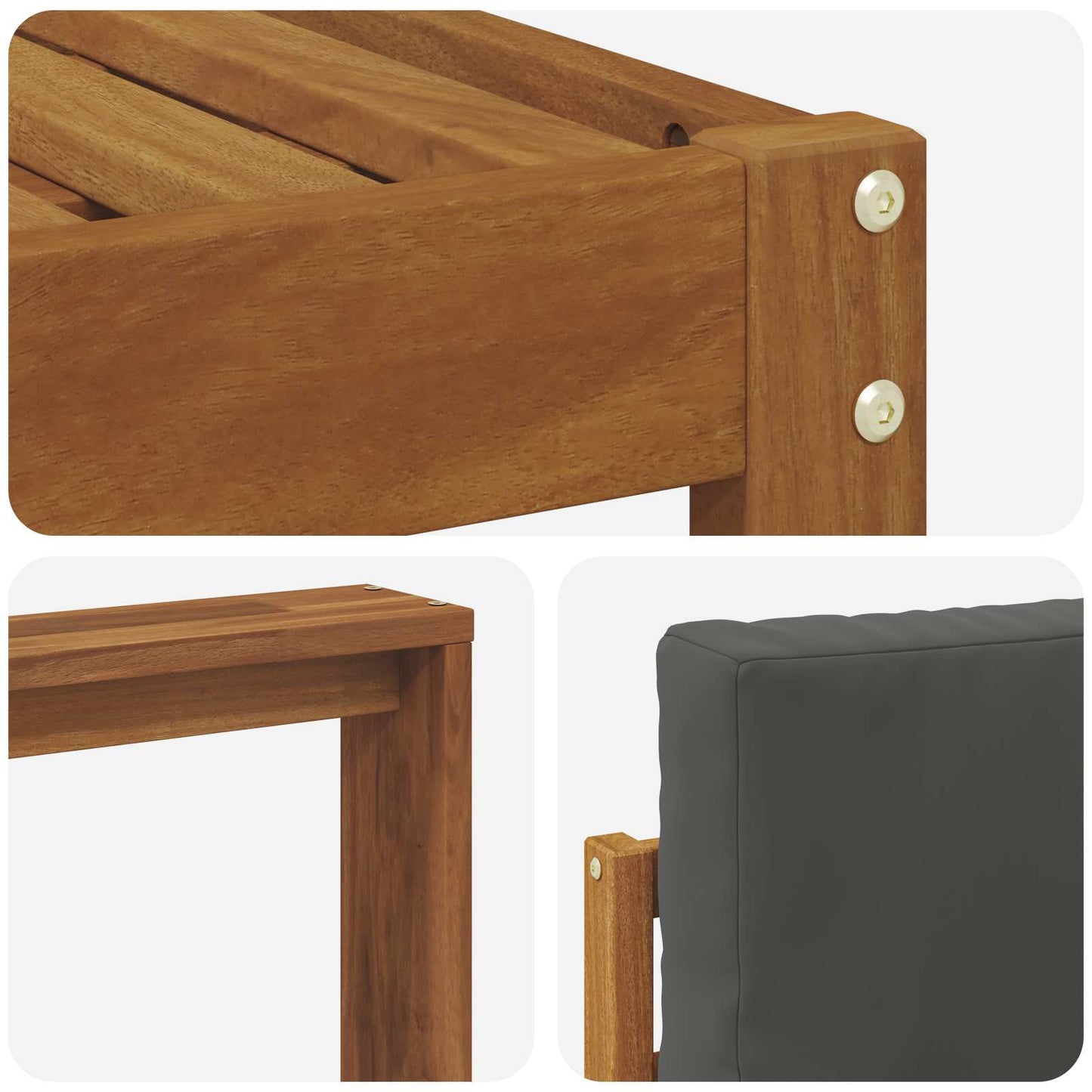 Set di divani da esterno con cuscino 4 pcs Naturale e Antracite | homemem39