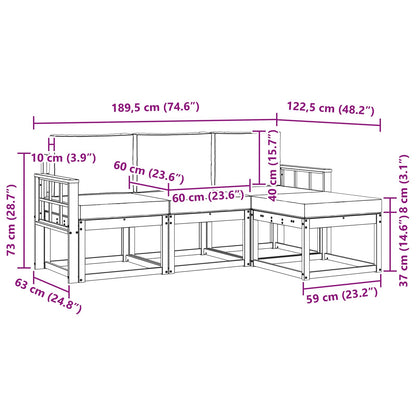 Set di divani da esterno con cuscino 4 pcs Naturale e Antracite | homemem39