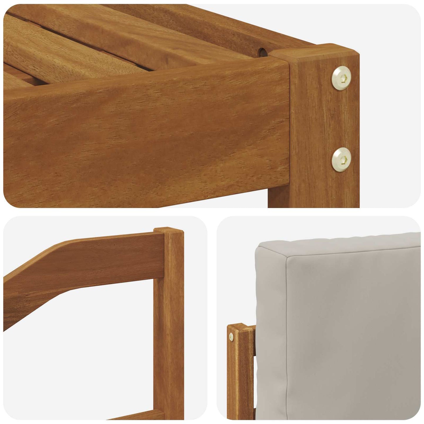 Set di divani da esterno 4 pcs Grigio Naturale e Chiaro