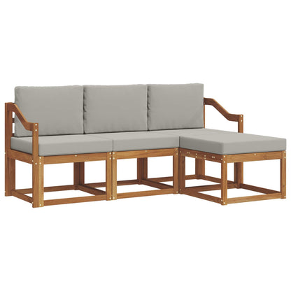 Set di divani da esterno 4 pcs Grigio Naturale e Chiaro | homemem39