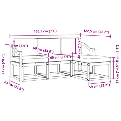 Set di divani da esterno 4 pcs Grigio Naturale e Chiaro | homemem39