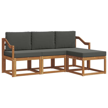 Set di divani da esterno con cuscino 4 pcs Naturale e Antracite | homemem39