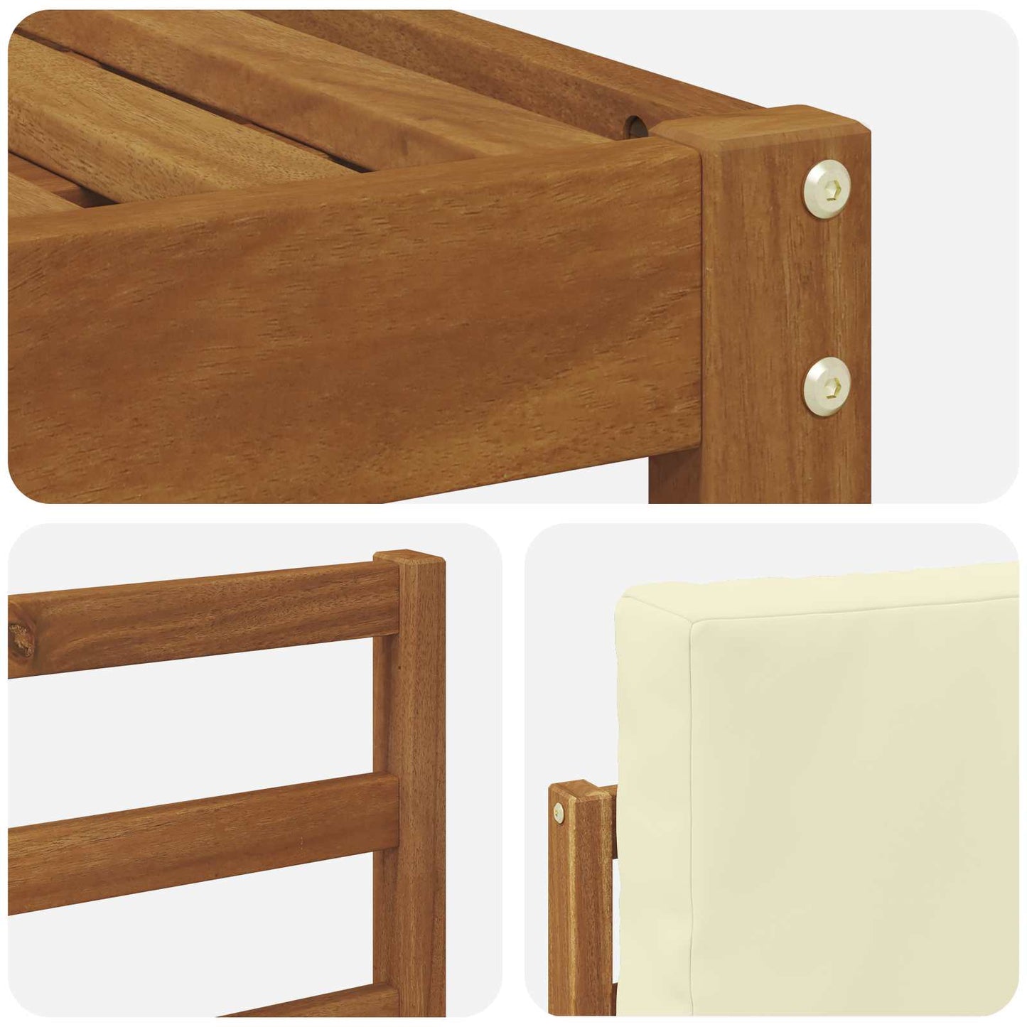 Set di divani da esterno con cuscino 5 pcs Naturale e Crema | homemem39