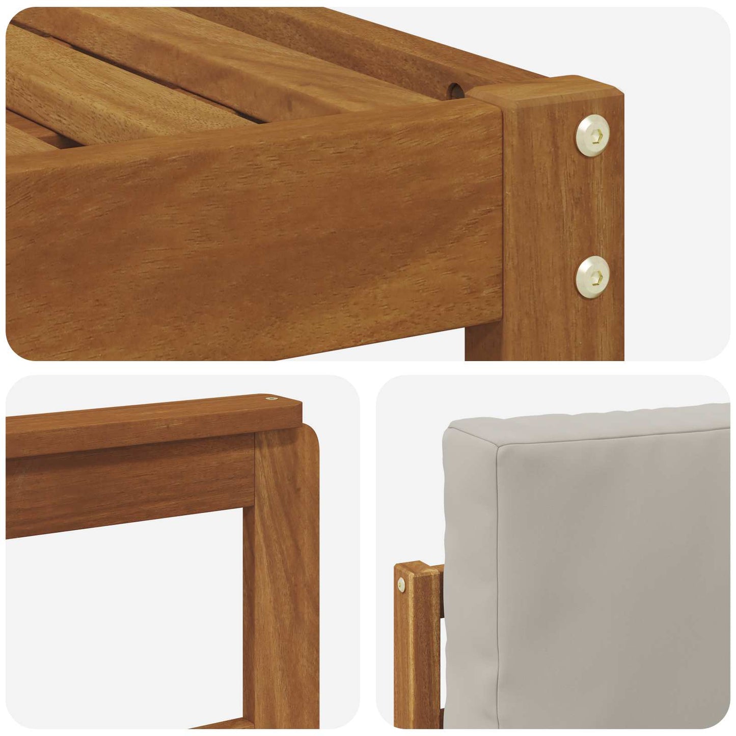 Set di divani da esterno 5 pcs Grigio Naturale e Chiaro | homemem39