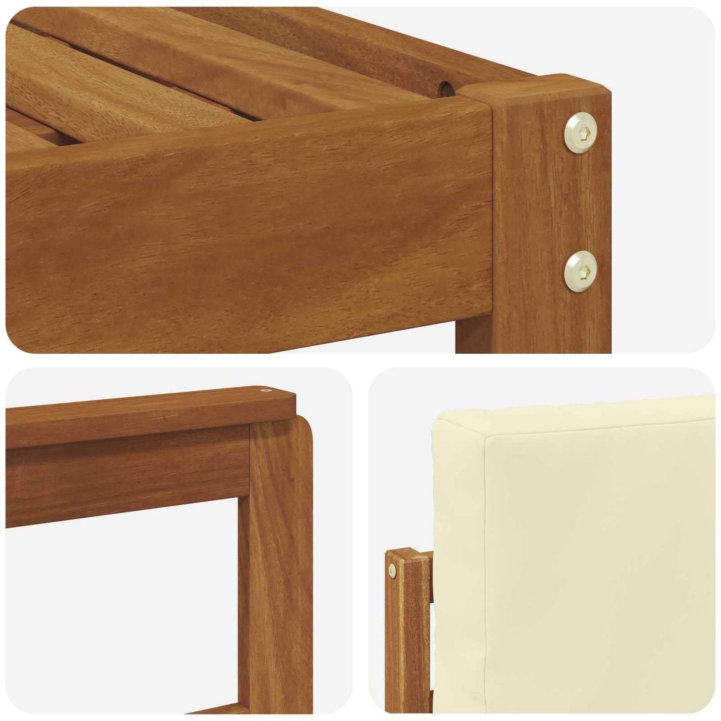 Set di divani da esterno con cuscino 5 pcs Naturale e Crema | homemem39