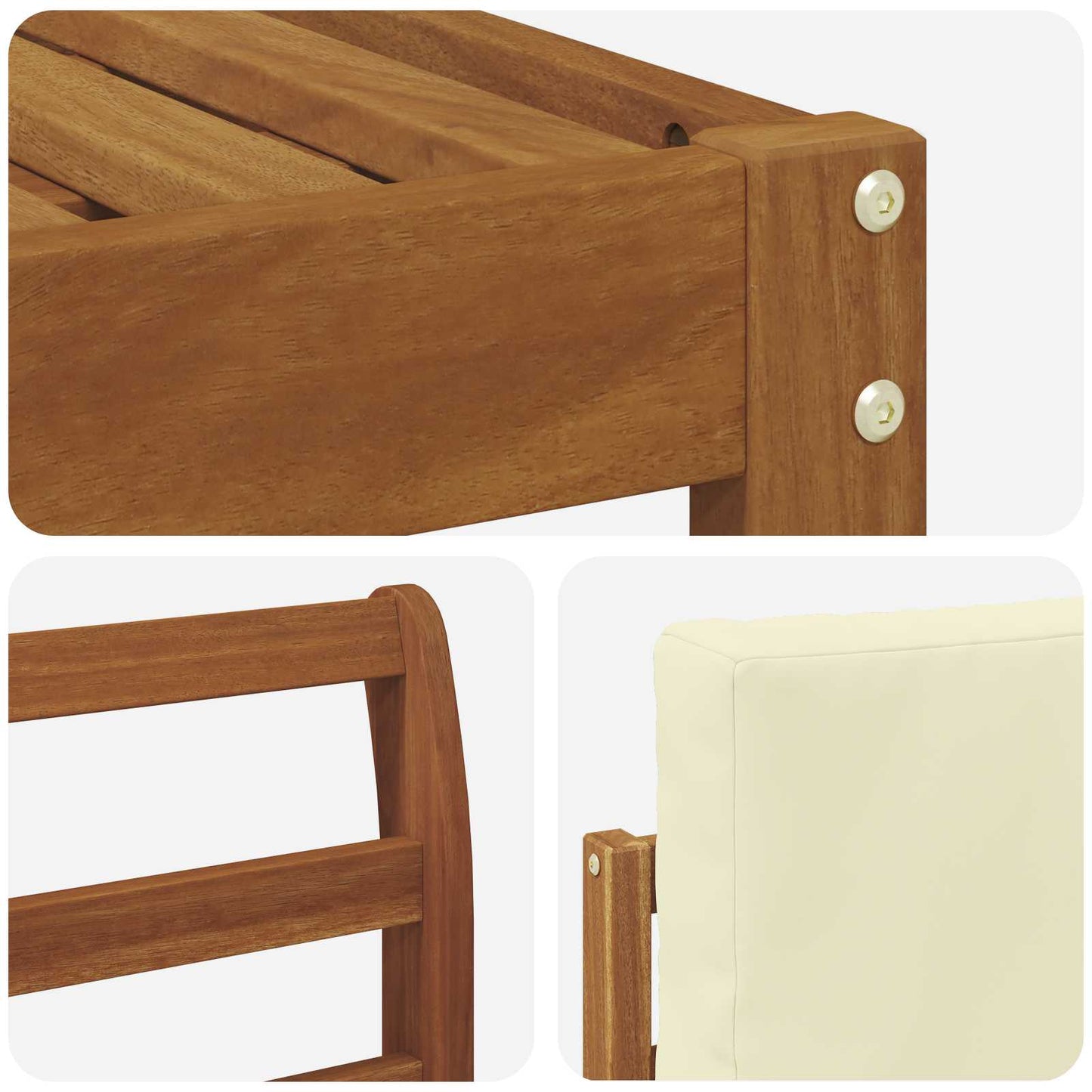 Set di divani da esterno con cuscino 5 pcs Naturale e Crema | homemem39