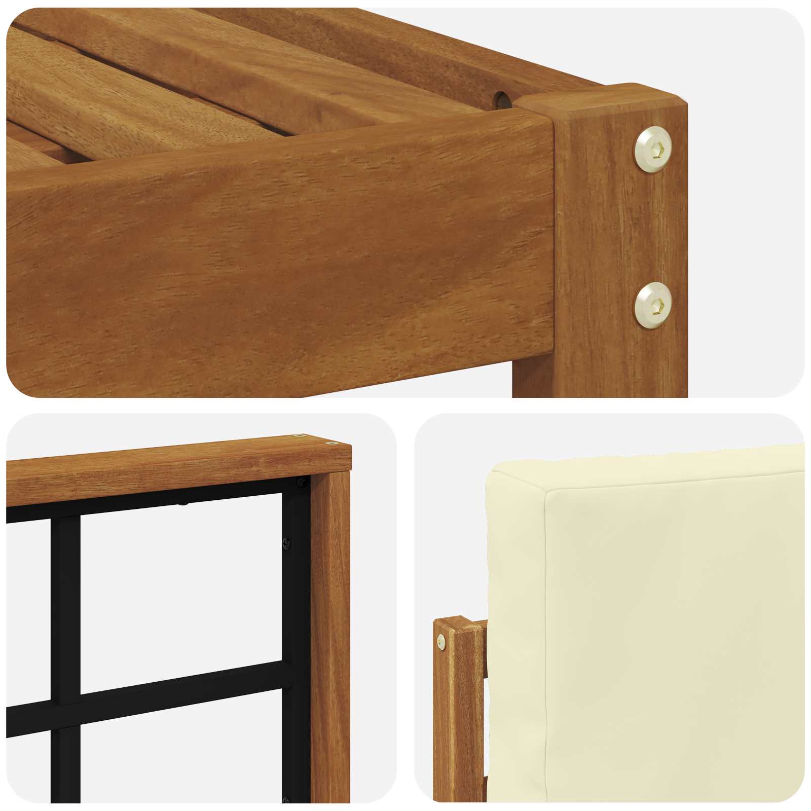 Set di divani da esterno con cuscino 5 pcs Naturale e Crema | homemem39