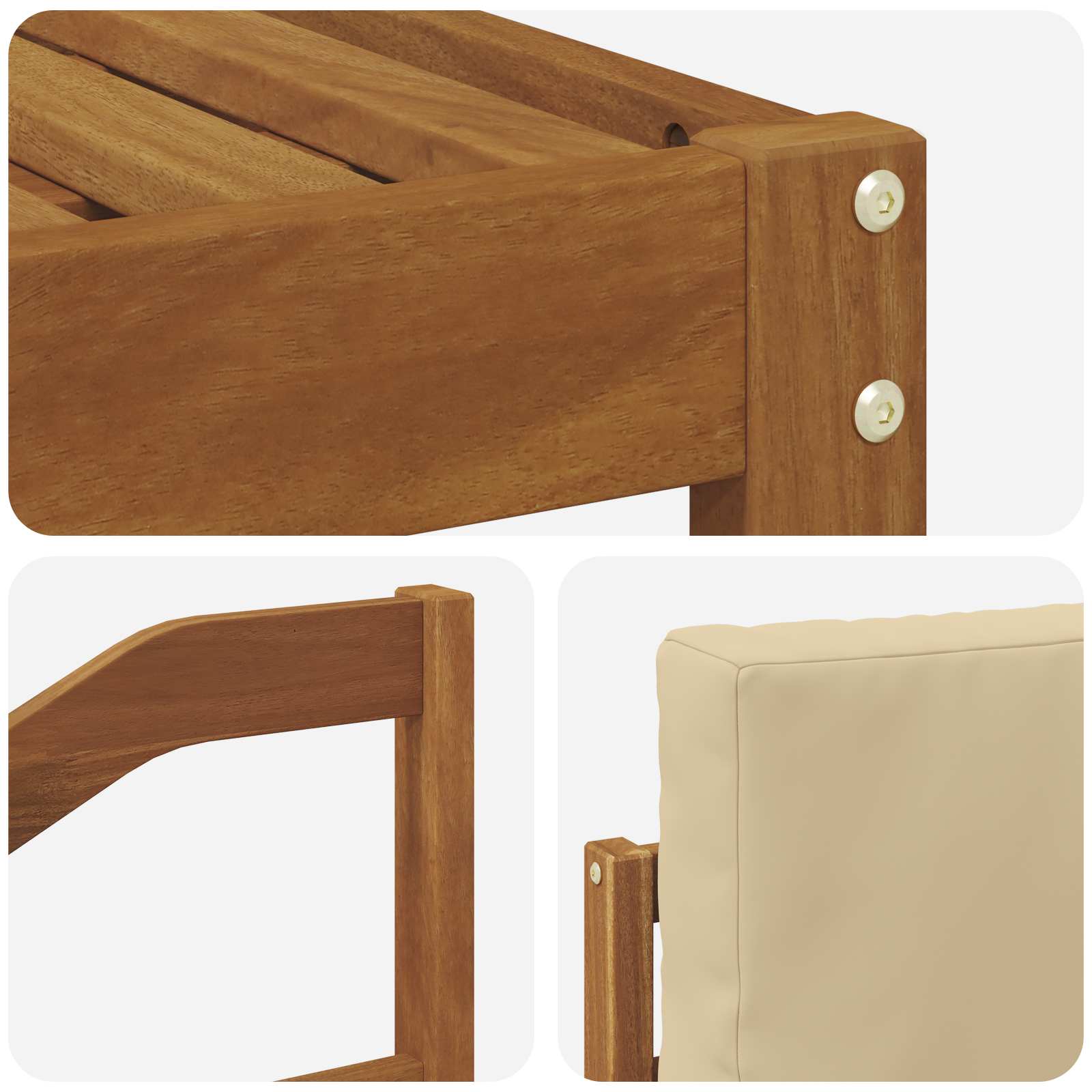 Set di divani da esterno con cuscino 5 pcs Naturale e Beige | homemem39