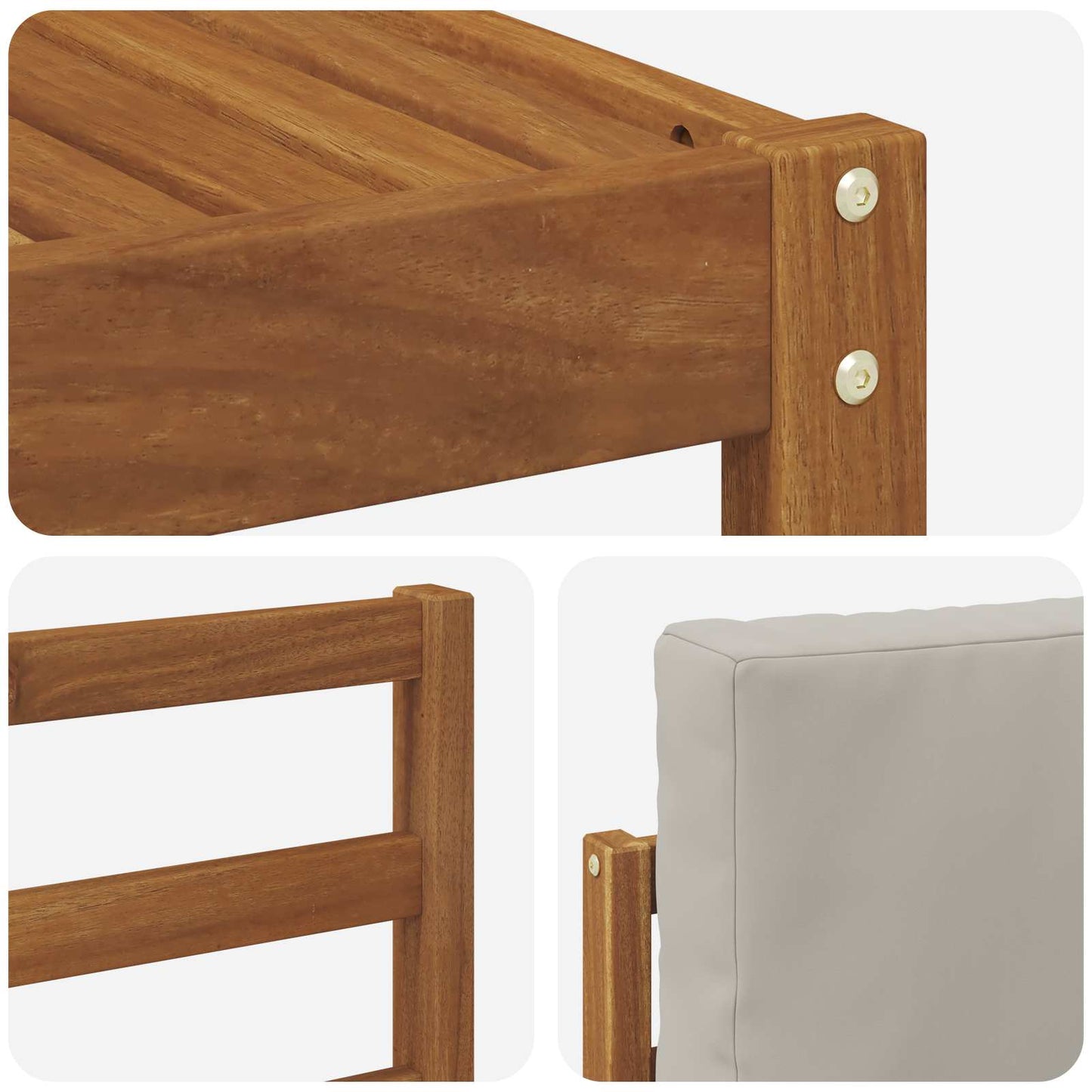 Set di divani da esterno 6 pcs Grigio Naturale e Chiaro | homemem39