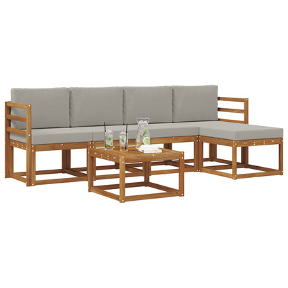 Set di divani da esterno 6 pcs Grigio Naturale e Chiaro | homemem39