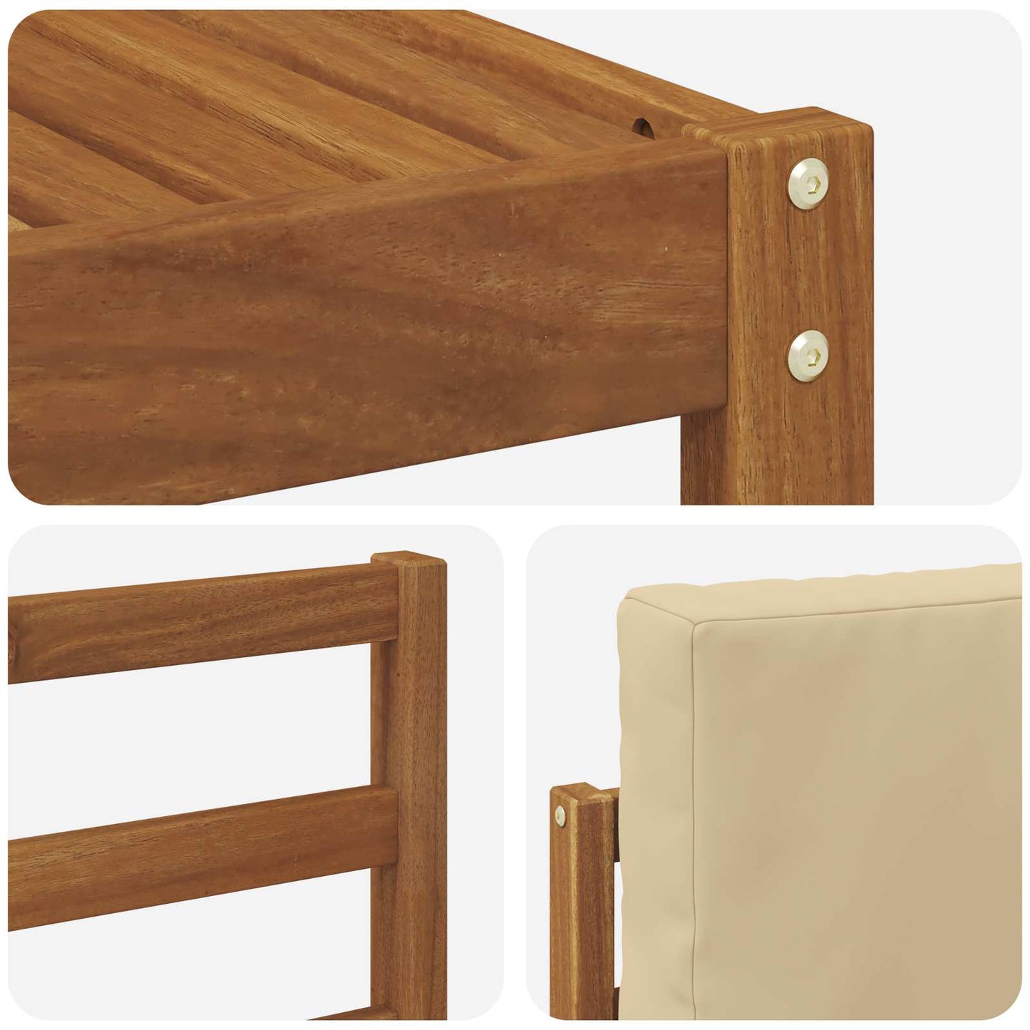 Set di divani da esterno con cuscino 6 pcs Naturale e Beige | homemem39