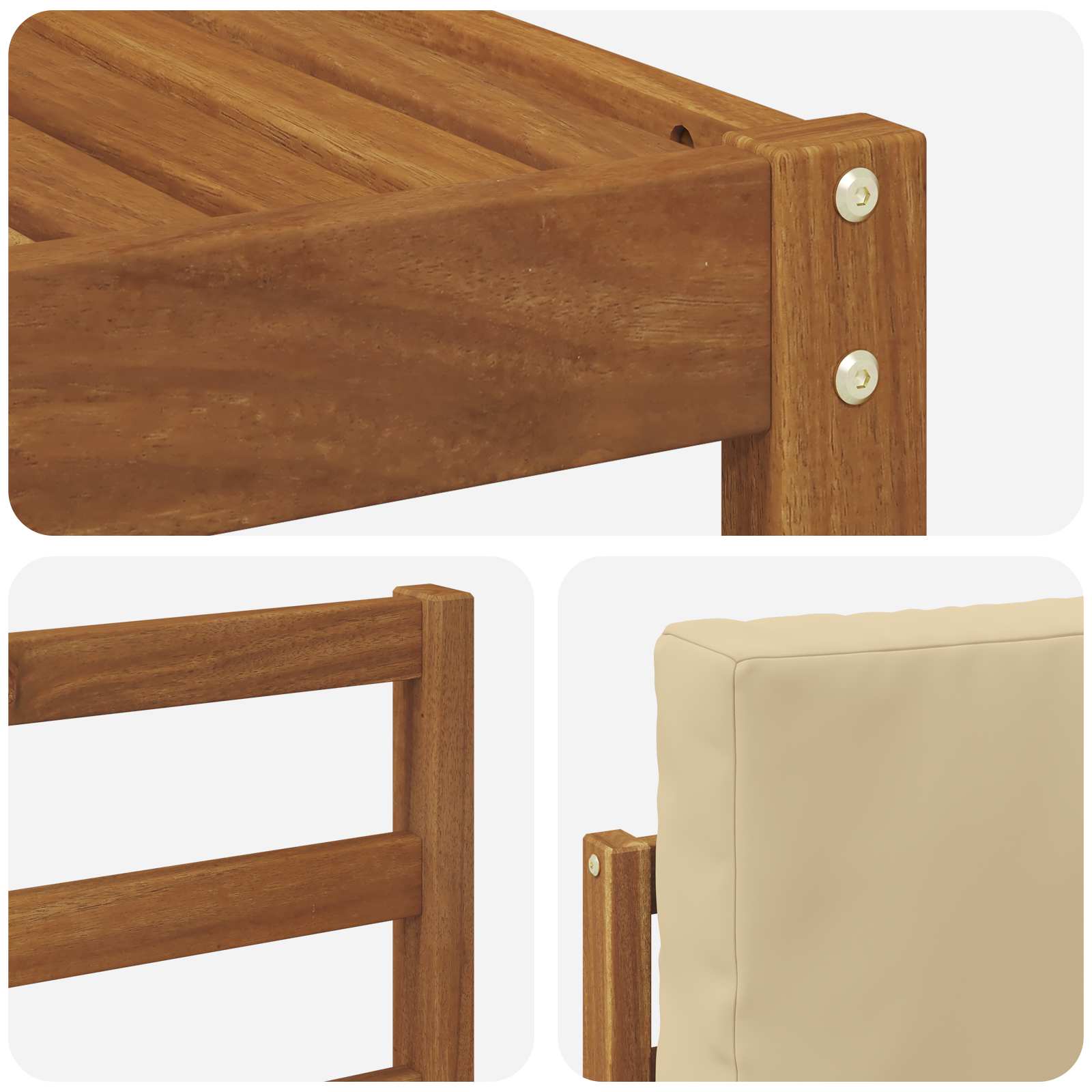 Set di divani da esterno con cuscino 6 pcs Naturale e Beige | homemem39