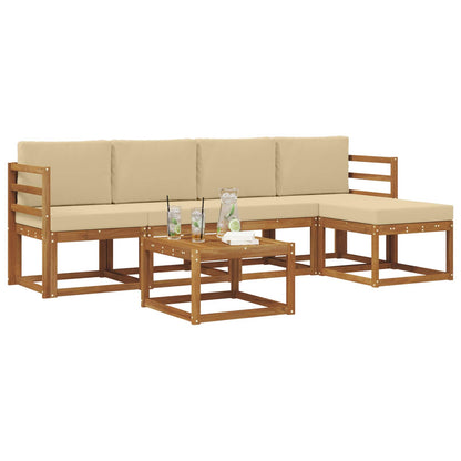 Set di divani da esterno con cuscino 6 pcs Naturale e Beige | homemem39