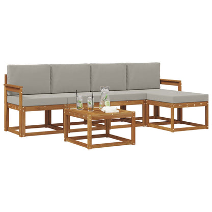 Set di divani da esterno 6 pcs Grigio Naturale e Chiaro | homemem39