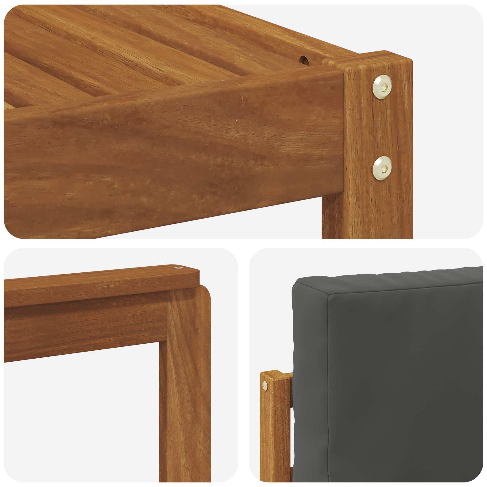 Set di divani da esterno con cuscino 6 pcs Naturale e Antracite | homemem39