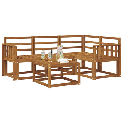 Set di divani da esterno 5 pz Naturale Legno di Acacia Massello | homemem39