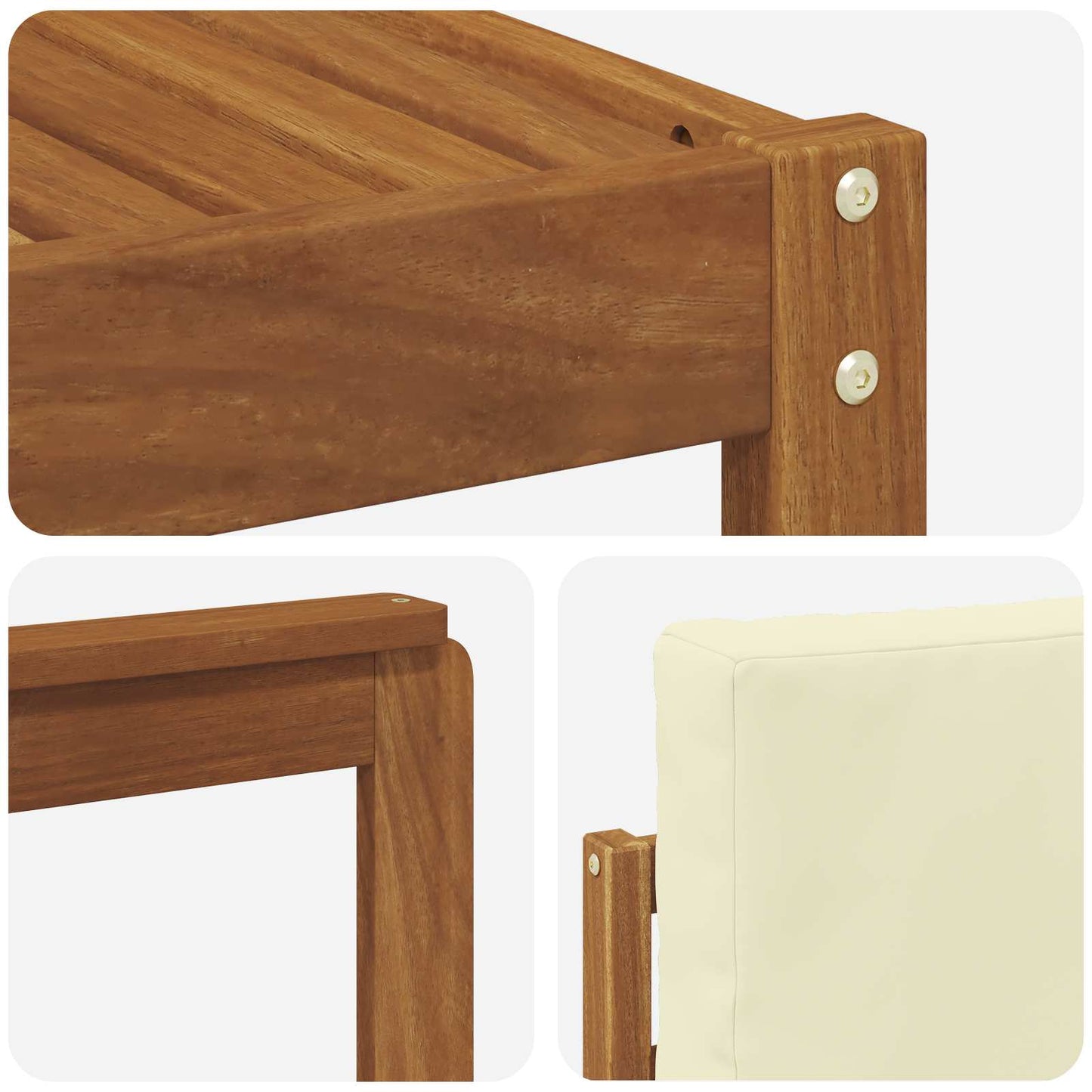 Set di divani da esterno con cuscino 6 pcs Naturale e Crema | homemem39