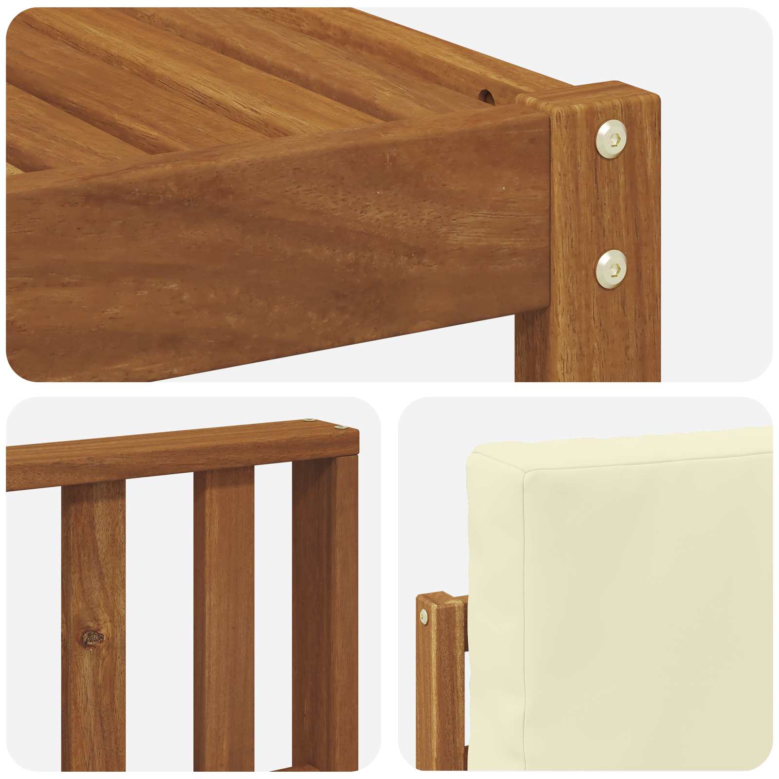 Set di divani da esterno con cuscino 6 pcs Naturale e Crema | homemem39