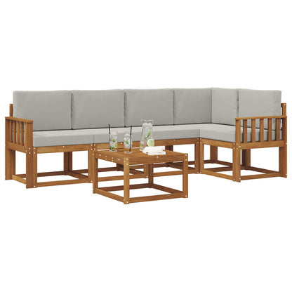 Set di divani da esterno 6 pcs Grigio Naturale e Chiaro | homemem39
