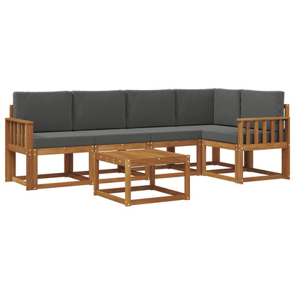 Set di divani da esterno con cuscino 6 pcs Naturale e Antracite | homemem39